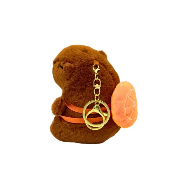 7Toys Capybara Assorted Backpack Plush Keychain 11cm - Apelsīns - Plīša atslēgu piekariņš