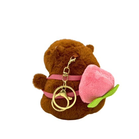 7Toys Capybara Assorted Backpack Plush Keychain 11cm - Persiks - Plīša atslēgu piekariņš