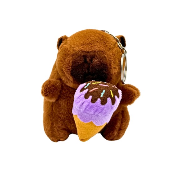 Capybara Assorted Icecream Plush Keychain 11cm - Purple