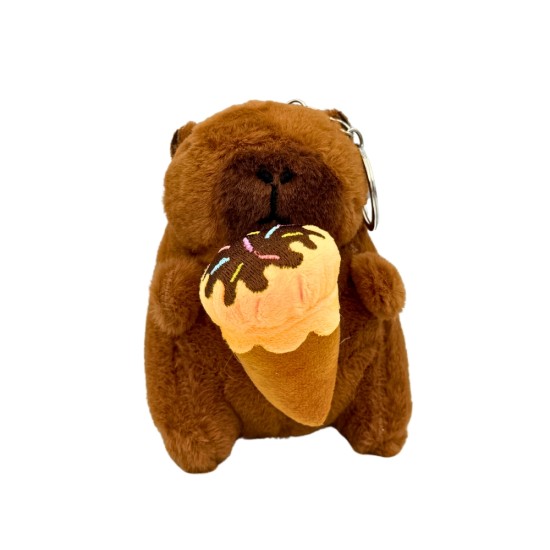 Capybara Assorted Icecream Plush Keychain 11cm - Yellow