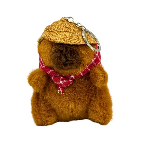 Capybara Assorted Plush Keychain 11cm - Red