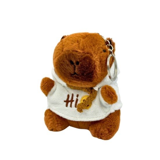 Capybara Assorted Plush Keychain - Balts / Hi 11cm - Plīša atslēgu piekariņš