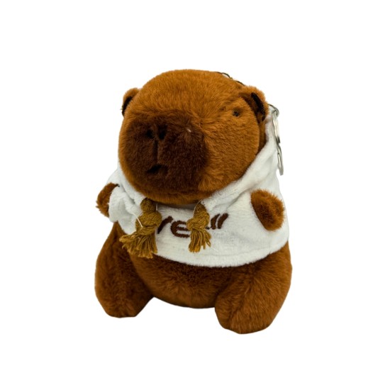 Capybara Assorted Plush Keychain - Balts / Yes" 11cm - Plīša atslēgu piekariņš