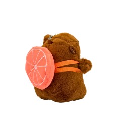 Capybara Backpack Plush Keychain 11cm - Orange