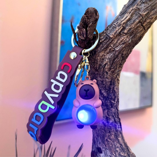 3D Silicone Keychain with LED - Kapibara - Silikona atslēgu piekariņš