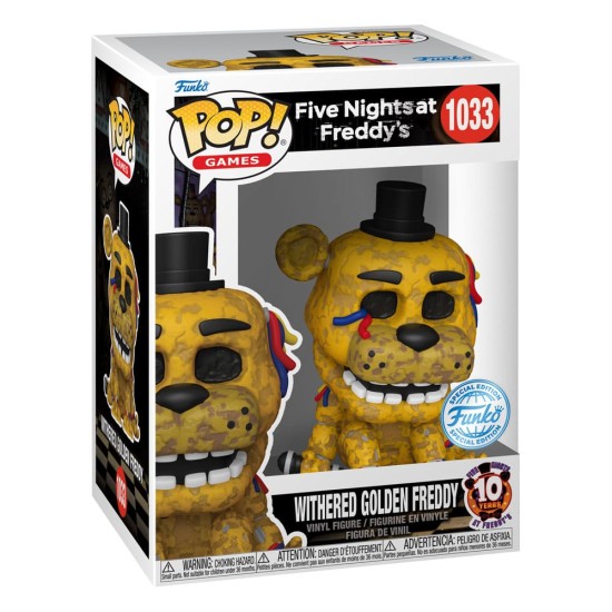 Funko POP! Five Nights at Freddy's Figure 9cm - Withered Golden Freddy Special Edition (1033) - Vinila figūriņa