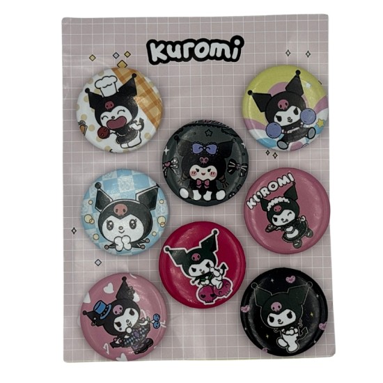Kuromi Pin Badge Pack (8 pcs.) - Design 1