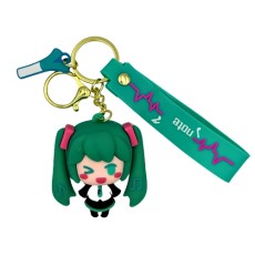 3D Silicone Keychain - Hatsune Miku Design 1 Зелёный - Силиконовый брелок для ключей