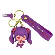 3D Silicone Keychain - Hatsune Miku Design 1 Фиолетовый - Силиконовый брелок для ключей