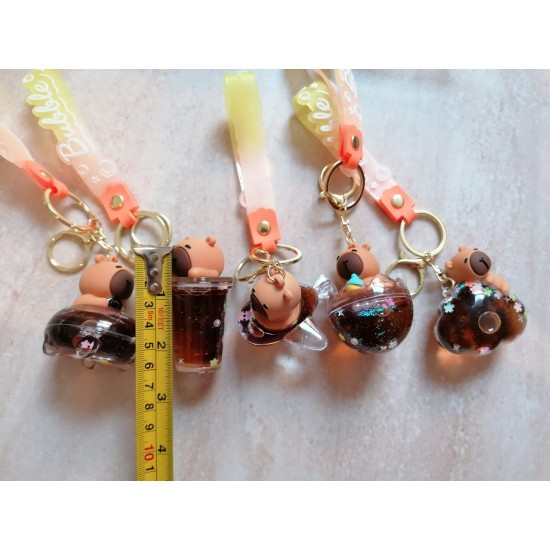 Liquid Keychains with Figurines Assorted (1 pcs.) - Kapibara - Atslēgu piekariņi ar šķidrumu un figūriņām