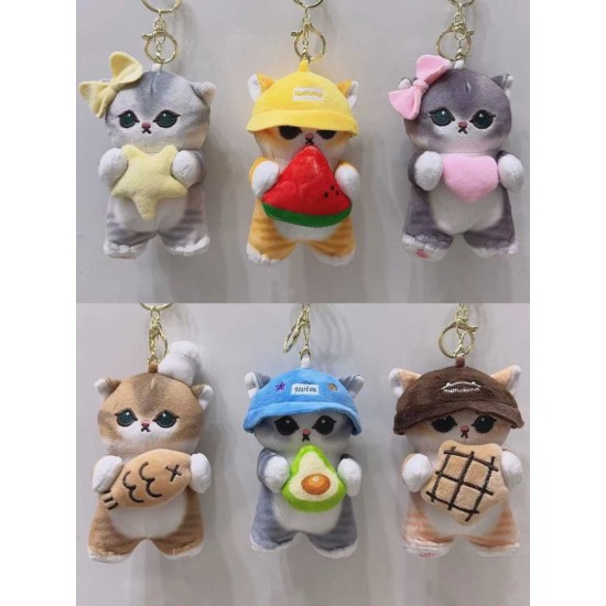 7Toys Kawaii Cat with Food Assorted Plush Keychain - Плюшевый брелок для ключей