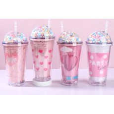 7Toys Assorted Glass with Straw 450ml - Стакан с соломинкой и крыжкой