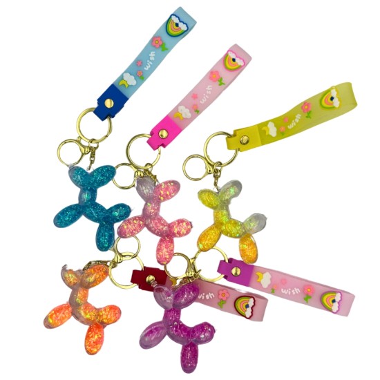 3D Silicone Assorted Keychain - Jelly Balloon Dog