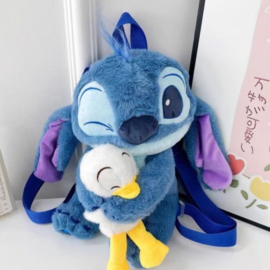 Stitch Plush Backpack 25cm - Blue