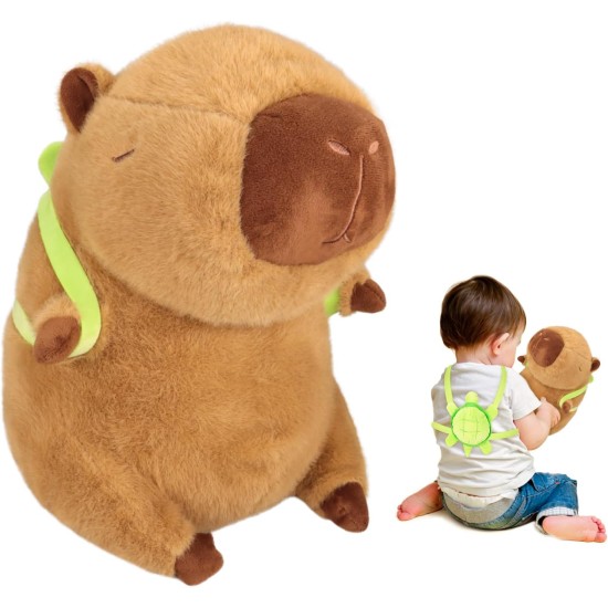 Capybara Plush Toy 35cm - Коричневый Капибара with Turtle Backpack - Плюшевая игрушка