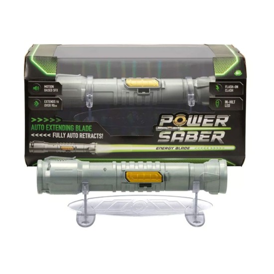 Star Wars Roleplay Replica Power Saber with Sound and Green Light (Auto Extending and Retracting) 90cm - Zobens