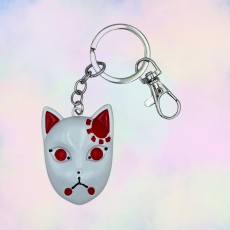Demon Slayer Masks Explained Metal Keychain - Tanjiro Kitsune