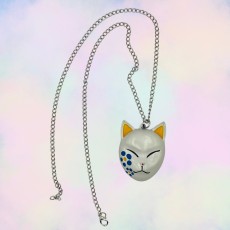 Demon Slayer Masks Explained Metal Necklace - Makomo Kitsune