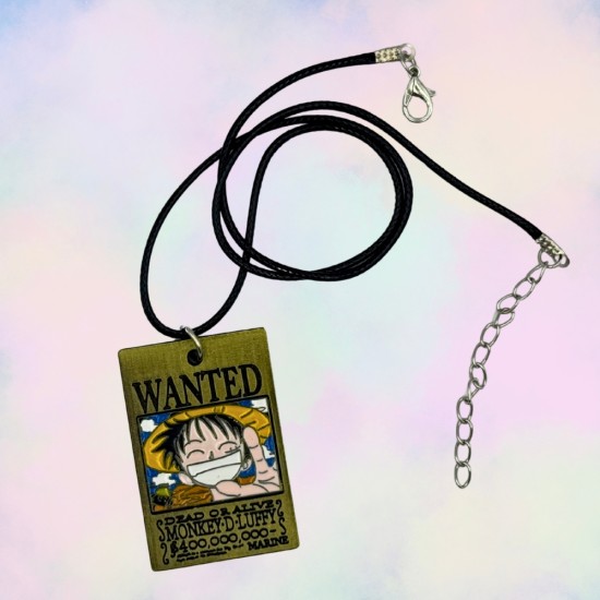 One Piece Metal Keychain - Wanted Monkey D.Luffy -Metāla kaklarota