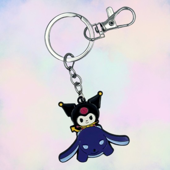 Hello Kitty Metal Keychain - Kuromi