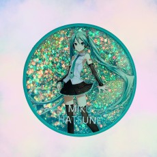 Hatsune Miku Acrylic Collectible Token with Glitter - Design 1