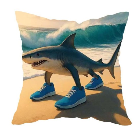 Italian Brainrot / AI Italian Animals Cute pillow Cushion 35 x 35cm - Tralalero Tralala - Dekoratīvais spilvens