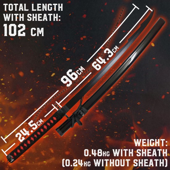 Bleach Bamboo Katana with Sheath Ichigo Shikai Cutting Moon Zangetsu Sword 102cm - Katana