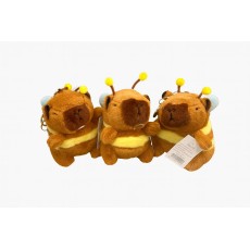 Capybara Backpack Plush Keychain 11cm - Bee