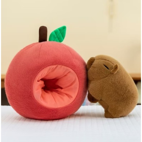 Capybara Apple Plush Toy 45cm - Коричневый Капибара в Яблоке - Плюшевая игрушка