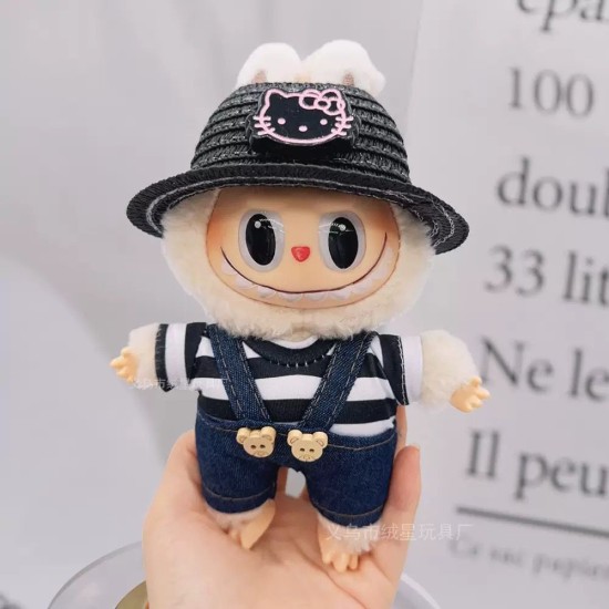 Fashion The Monsters Dress Clothes – Džinsa romperis ar salmu cepuri – Apģērbs Labubu