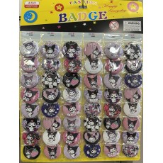 Hello Kitty Kuromi Assorted Pin Badge 42mm (1 pcs.) - Piespraude