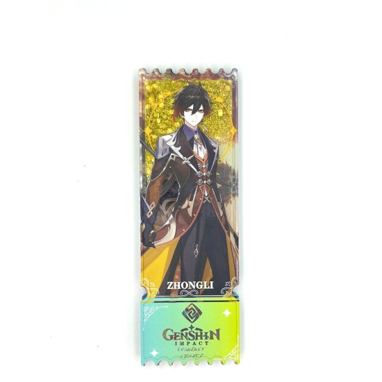 Genshin Impact Acrylic Bookmark with Hero 18 x 6cm - Zhongli - Akrila grāmatzīme