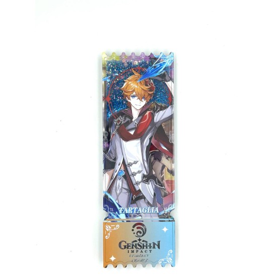 Genshin Impact Acrylic Bookmark with Hero 18 x 6cm - Tartaglia - Akrila grāmatzīme