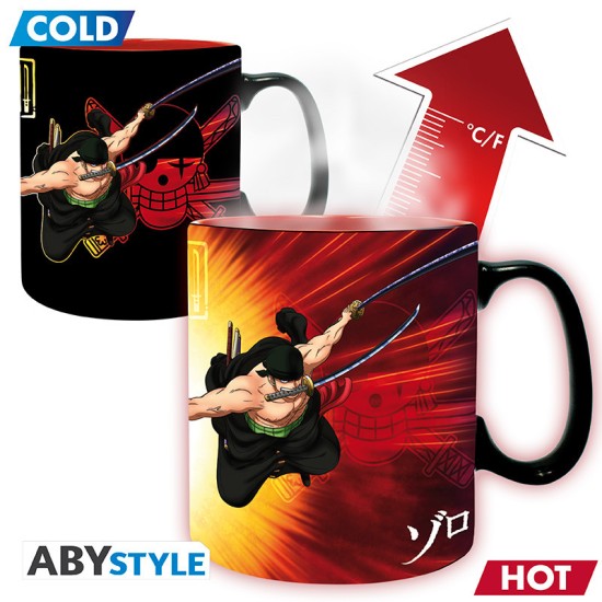 ABYstyle One Piece Heat Change Ceramic Mug 460ml - Zoro & Sanji - Krūze