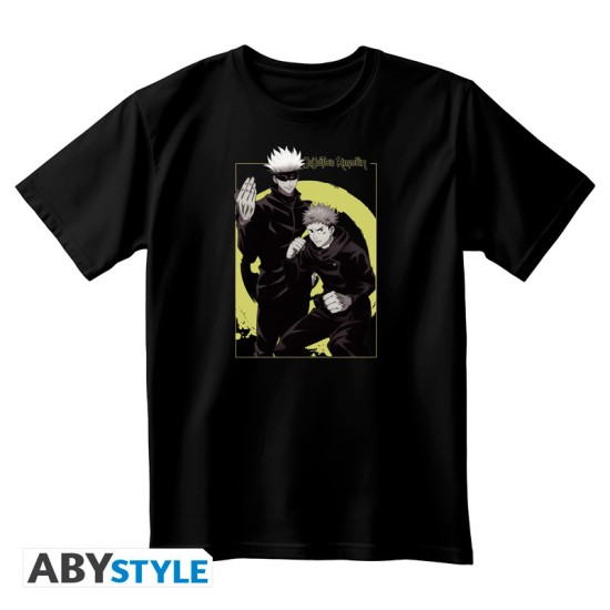 ABYstyle Jujutsu Kaisen Itadori & Gojo T-shirt - M izmērs / Melns - Vīriešu kokvilnas T-krekls