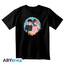 ABYstyle Dandadan Momo & Okarun T-shirt - M izmērs / Melns - Uniseks kokvilnas T-krekls