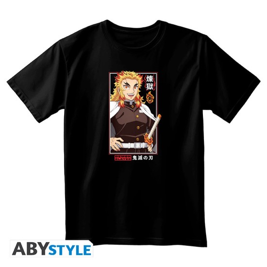 ABYstyle Demon Slayer Rengoku T-shirt - XS size / Black - Unisex cotton T-shirt