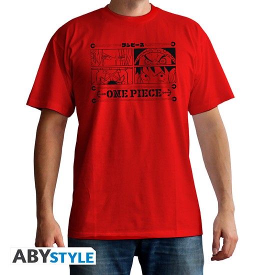 ABYstyle One Piece 4 Emperors T-shirt - M size / Red - Unisex cotton T-shirt