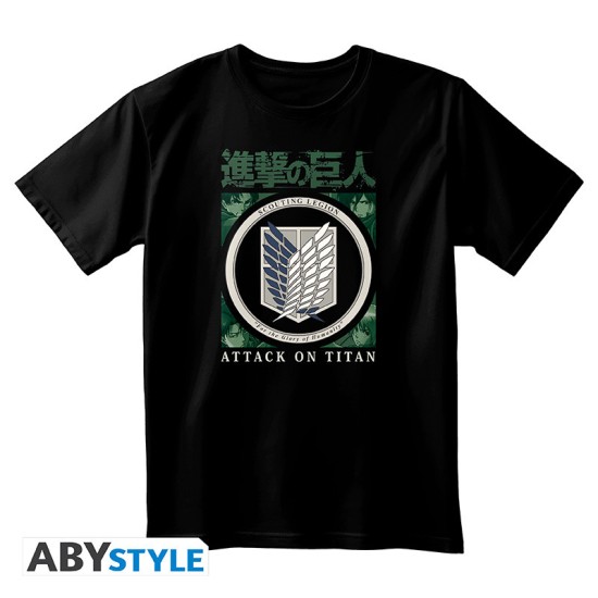 ABYstyle Attack on Titan Scout Legion T-shirt - M size / Black - Men's cotton T-shirt
