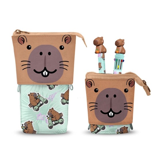 Karactermania Oh My Pop! Capybara Pencil Case with Coloured Pen / Pencil / Erasier - Пенал с цветной ручкой / карандашом / ластиком