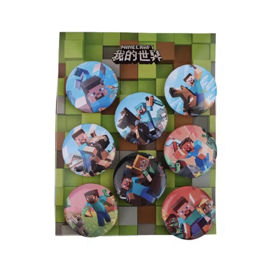 Minecraft Pin Badge Pack (8 pcs.) - Design 1 - Piespraude