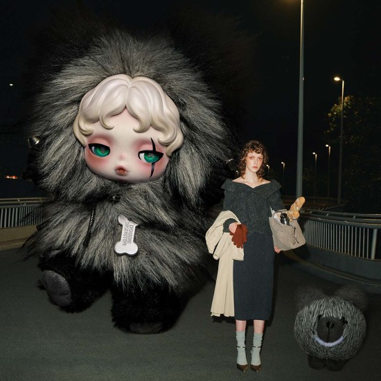 Pop Mart Skullpanda x Kuromi Plush Doll Blind Box Pendant - Plīša monstriņš / Piekarināms aksesuārs / Somas piekariņš