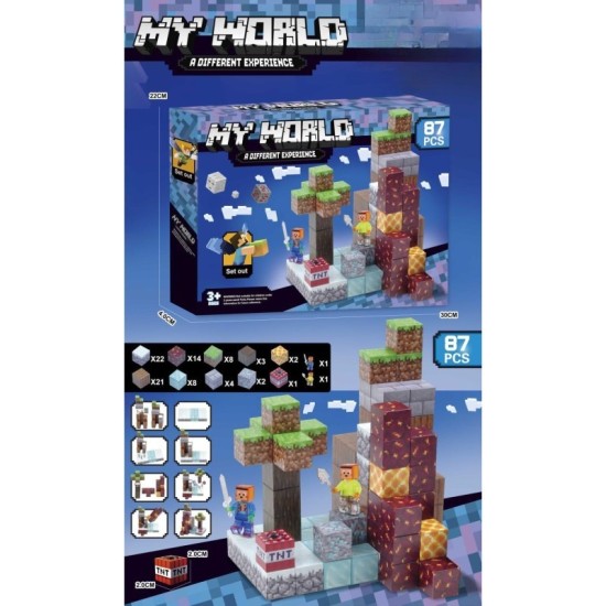 Minecraft Magnetic Blocks - My World - 87psc. - Магнитные блоки / конструктор