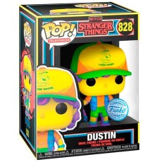 Funko POP! Stranger Things Figure 9cm - Dustin in Beef Black Light Exclusive (828) - Vinila figūriņa