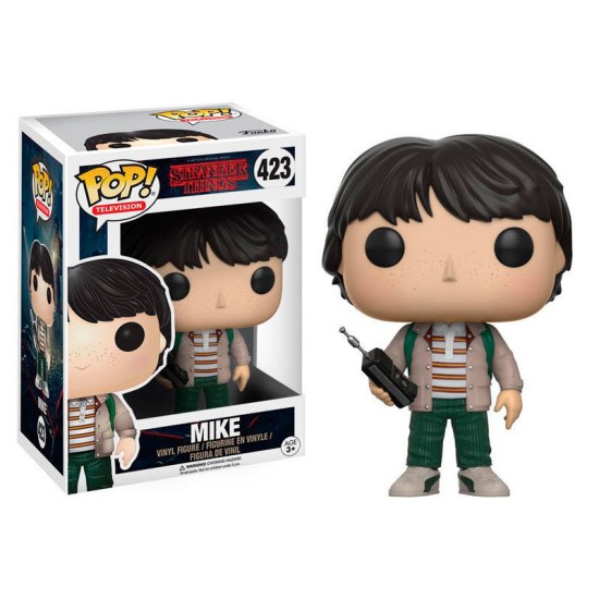 Funko POP! Stranger Things Figure 9cm - Mike with Walkie Talkie (423) - Vinila figūriņa