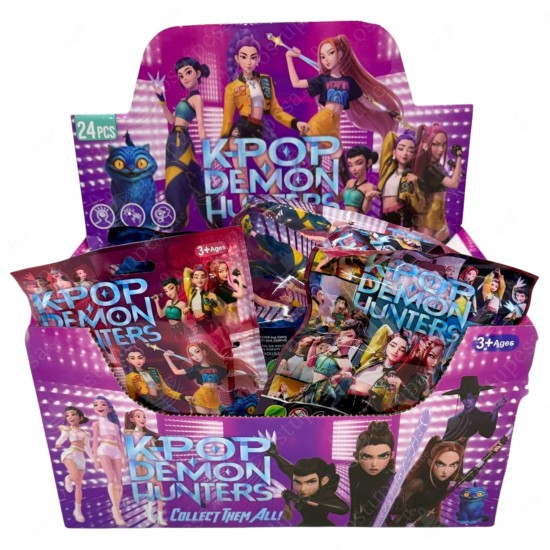 KPop Demon Hunters Surprise Pack - Силиконовая фигурка с 3 карточками с персонажем