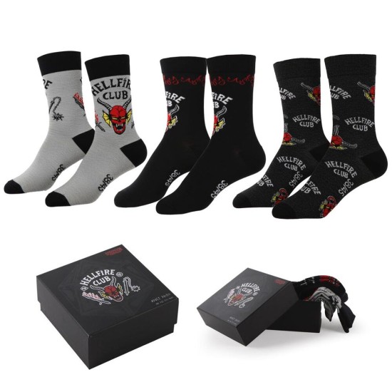 Cerda Stranger Things Hellfire Club Adult Socks Set (3 pack ) One Size - Zeķes 3 pāri