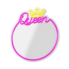 Forever Decorative Mirror Neon LED Light 36 x 32 x 2 cm (USB Plug) - Queen