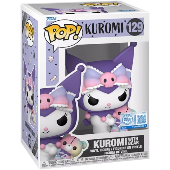 Funko POP! Hello Kitty Sanrio Figure 9cm - Kuromi with Bear Exclusive (129) - Vinila figūriņa