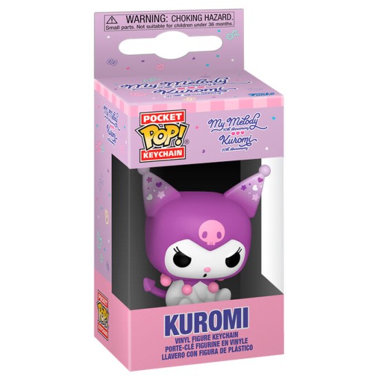 Funko Pocket POP! Hello Kitty 20th Anniversary Keychain - Kuromi Grumpy - Vinila atslēgu piekariņš